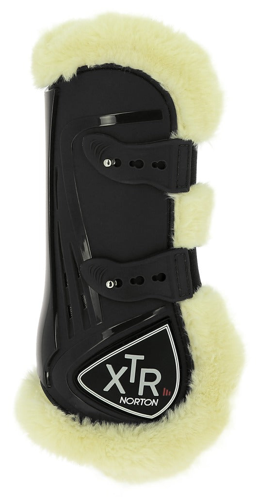 Norton XTR Button-Up Tendon Boots in Synthetic Sheepskin