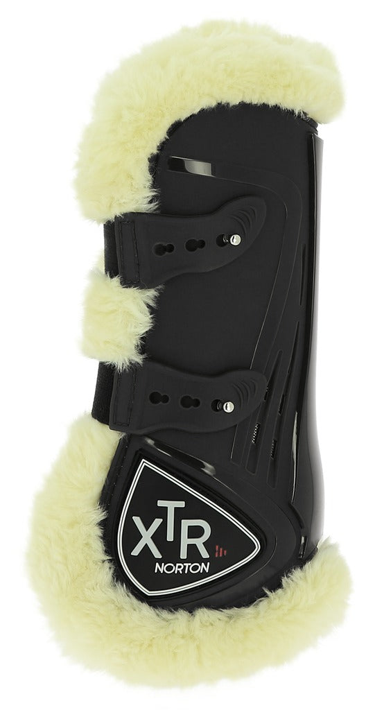 Norton XTR Button-Up Tendon Boots in Synthetic Sheepskin