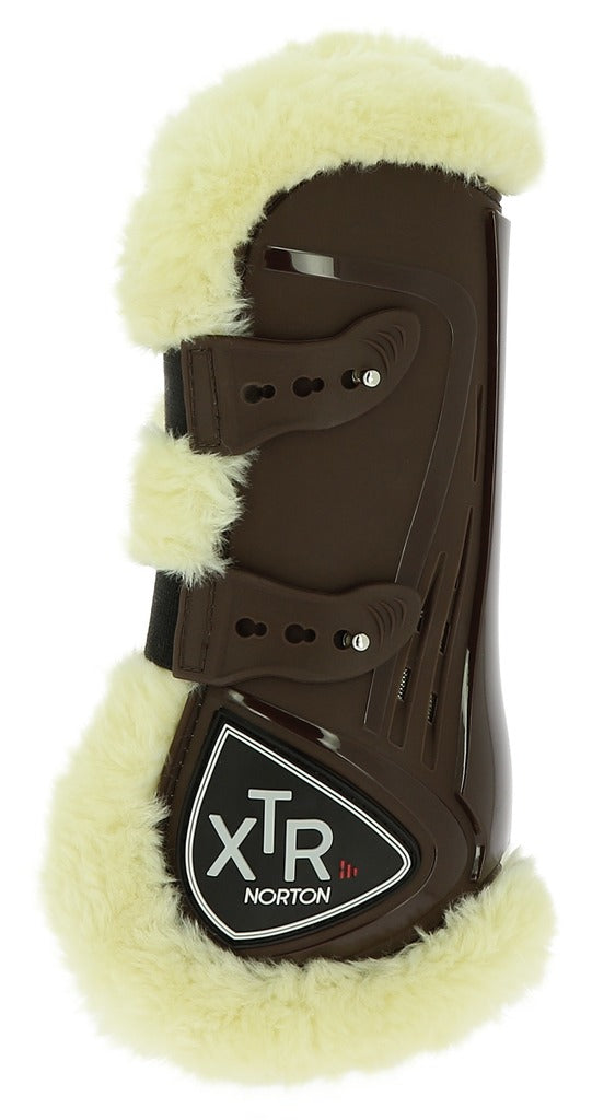 Norton XTR Button-Up Tendon Boots in Synthetic Sheepskin