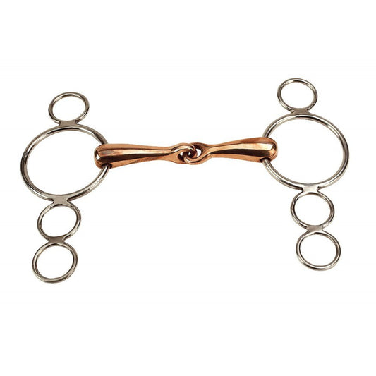 Feeling Continental Gag Bit, 4-Ring Cheeks, in Copper