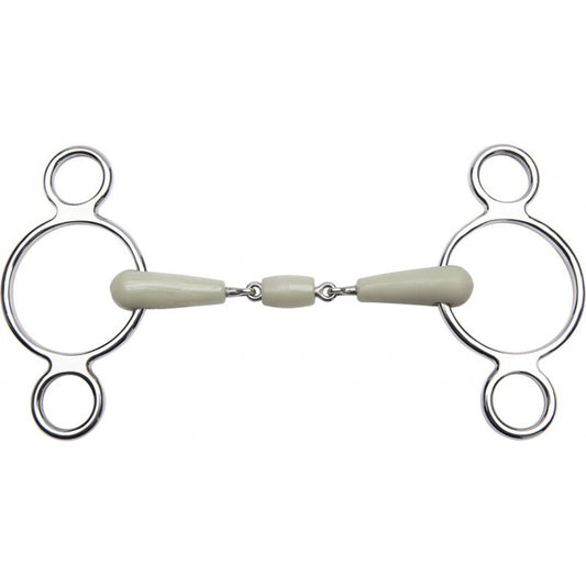 Feeling Flexi Double-Jointed Gag Bit, 3-Ring Cheeks