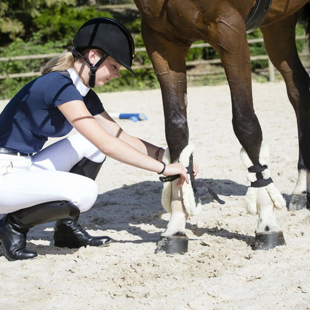 Norton XTR Button-Up Tendon Boots in Synthetic Sheepskin